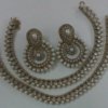 Designer Pearl and White stone Anklet and Earrings Artificial Jewellery