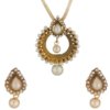 Imitation gold tone necklace set embedded with pearl beads and Cz-2