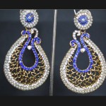 Imitation tone studded pearl earrings