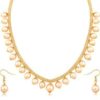 Golden pearl necklace set