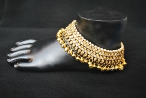 Imitation jewellery bollywood golden stone studded payal-3