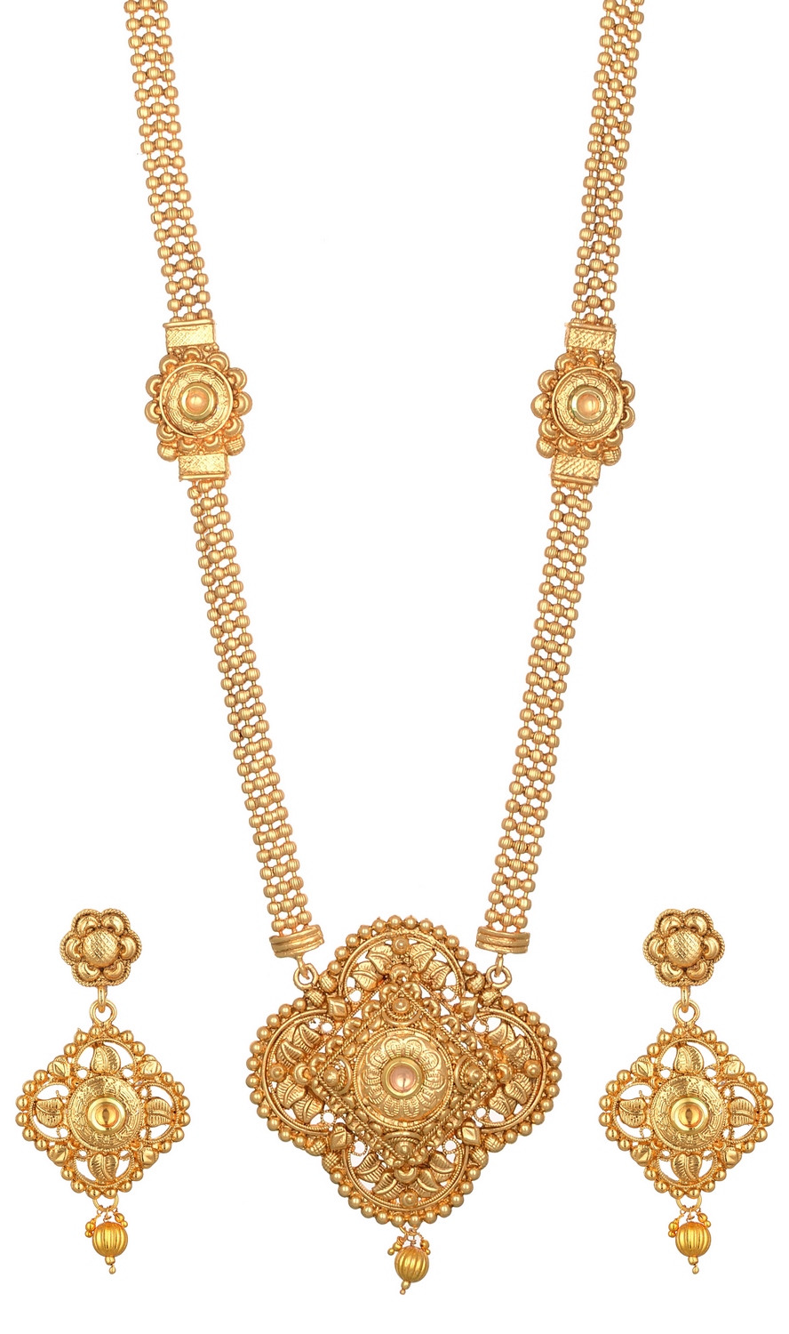 artificial geometrical motif artificial long haram necklace set-1