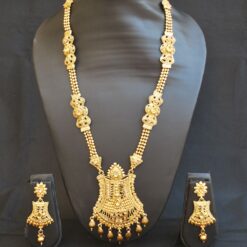 Imitation golden perfect for wedding traditional Imitation long haram necklace set