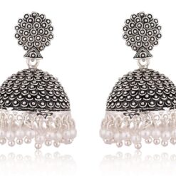 artificial black oxidized jhumki earrings for women