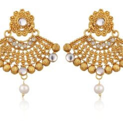 Artificial Gold Plated Dangle & Drop Earring with Maang Tikka Set for Women-3