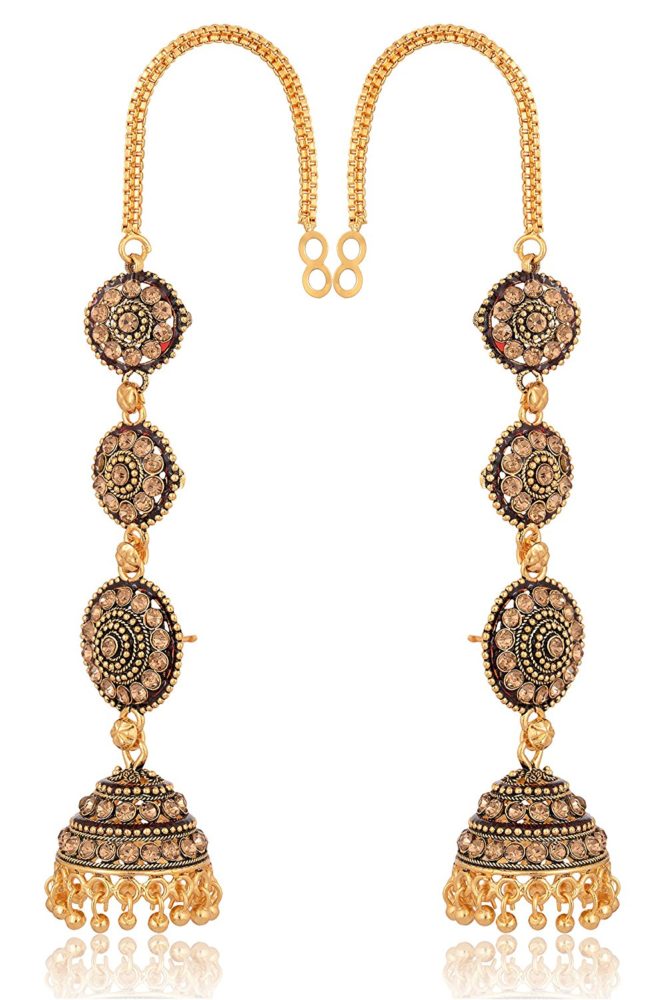 Flipkart.com - Buy SejalFashions Gold-Plated AD Stone Peacock Full Kaan  Jhumkas/Jhumki For Women Diamond, Pearl Brass Jhumki Earring Online at Best  Prices in India