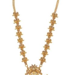 Imitation artificial traditional south indian temple jewelry in gold tone jewelry set for women-3
