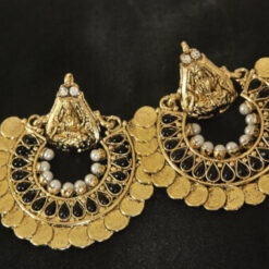 Gold Plated artificial Ram Leela Black colour Earrings