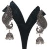 Oxidized earrings peacock motif full kaan jhumki