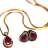 Ruby AD pendent set with chain antique finish