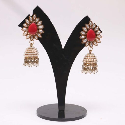 Red jhumki earrings online
