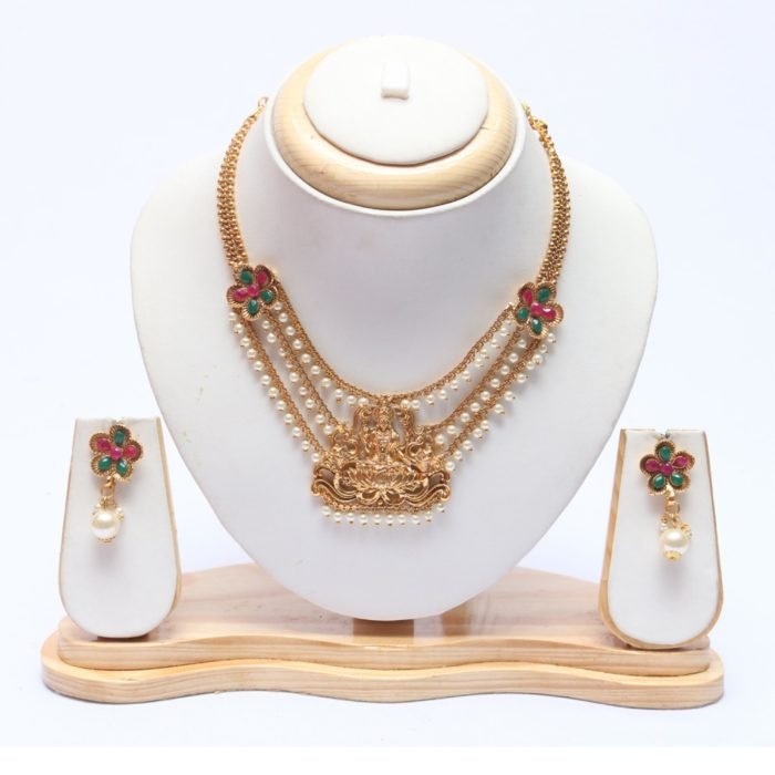 Temple Jewellery- Short Long Necklace Set Online