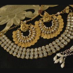 Kundan necklace with Lakshmi earrings