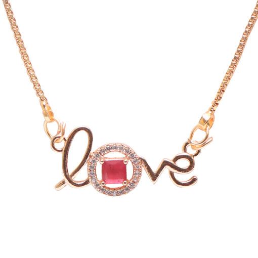 Ruby stone love pendent